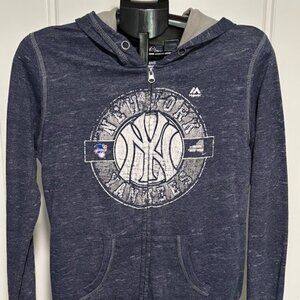 New York Yankees MLB Majestic Women's Full-Zip Hoodie Size Medium